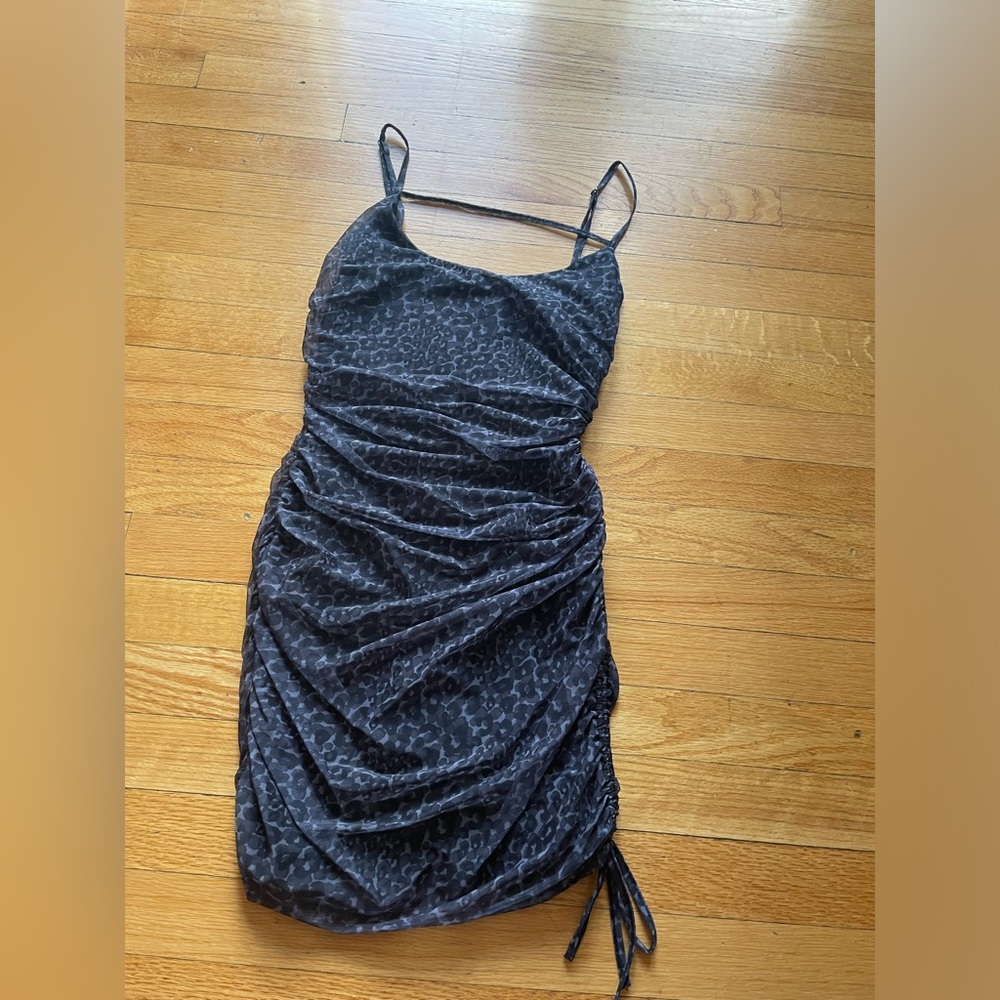 Oh Polly Black Leopard Mini Dress